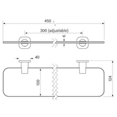 Faucet Strommen Zeos Glass Shower Shelf