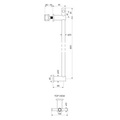 Faucet Strommen Zeos Vertical Heated Towel Rail with Tbar