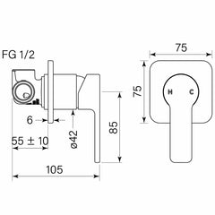 Faucet Strommen Zeos Wall Mixer