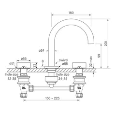 Faucet Strommen Zero Basin Set - Smooth