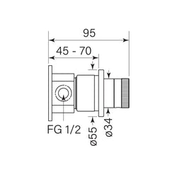 Faucet Strommen Zero Diverter Switch - Fluted - Dimensions