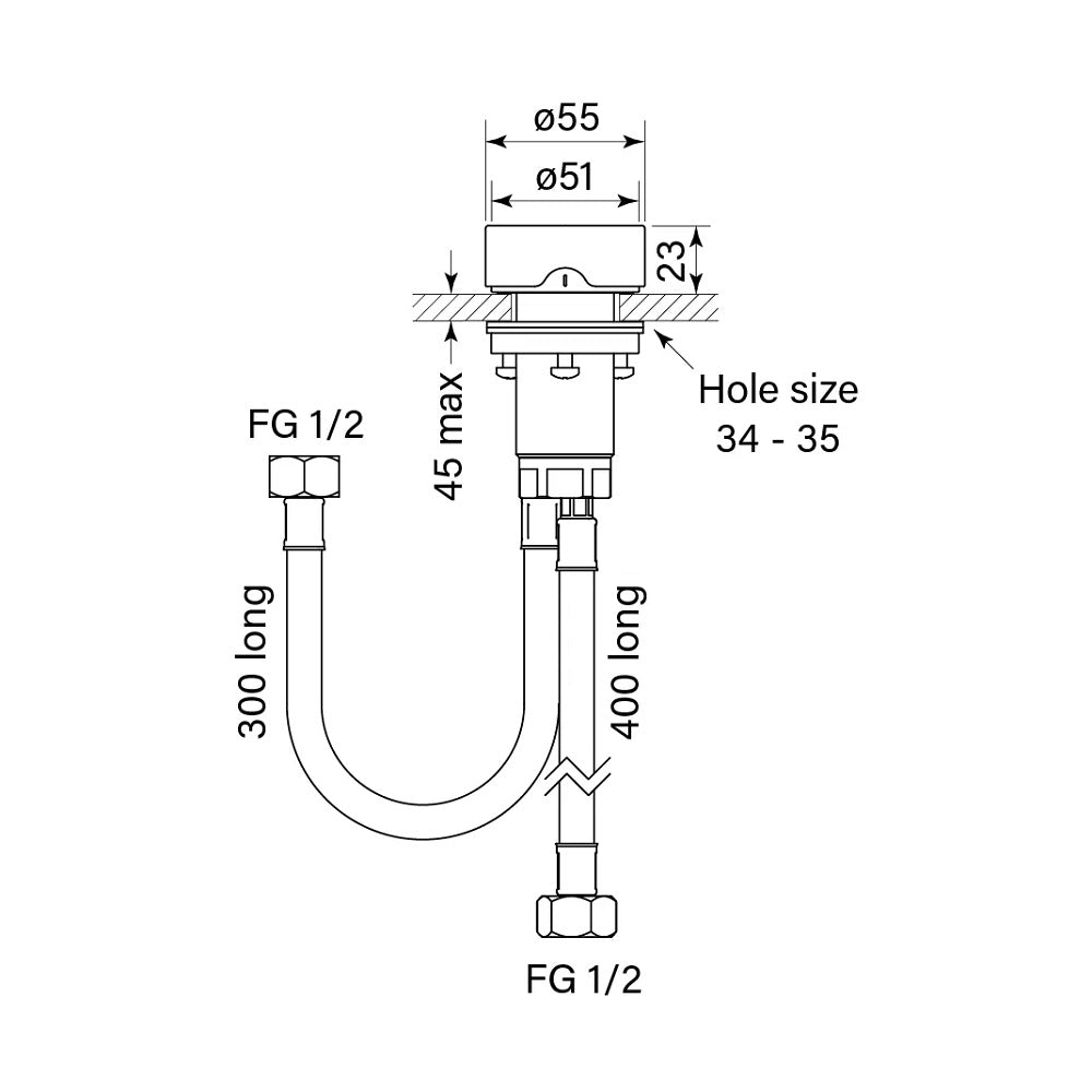 Faucet Strommen Zero Progressive Hob Mounted Mixer - Smooth