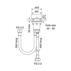 Faucet Strommen Zero Progressive Hob Mounted Mixer - Smooth
