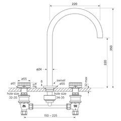 Faucet Strommen Zero Tall Basin Set - Fluted