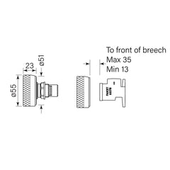Faucet Strommen Zero Wall Mounted Tap Set - Knurl - Dimensions