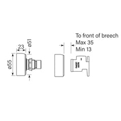 Faucet Strommen Zero Wall Mounted Tap Set - Smooth - Dimensions