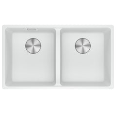 Franke Maris Double Bowl Granite Sink - MRG 220-35/35 - Polar White