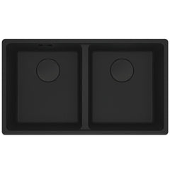 Franke Maris Double Bowl Granite Sink - Matte Black