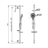 Hansa ActiveJet Trio 120/720 Shower Rail Set