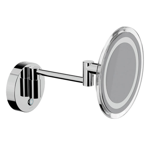 Inda 3x Round Magnifying Mirror with LED Light - Chrome