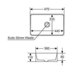 Argent Grace Neu 470 Rectangular Above Counter Basin