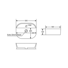 Argent Grace Neu 505 Oval Above Counter Basin