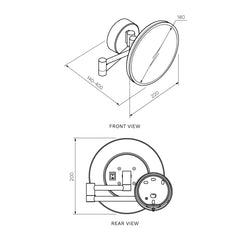 Parisi Tondo Round Magnifying Mirror with Light