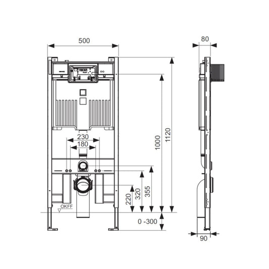 TECE 8cm Wall Hung Cistern