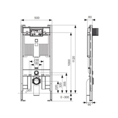 TECE 8cm Wall Hung Cistern