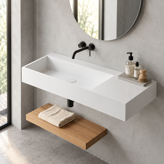 Studio Bagno Shard 102 X Plan -Wall-Hung Basin - Left