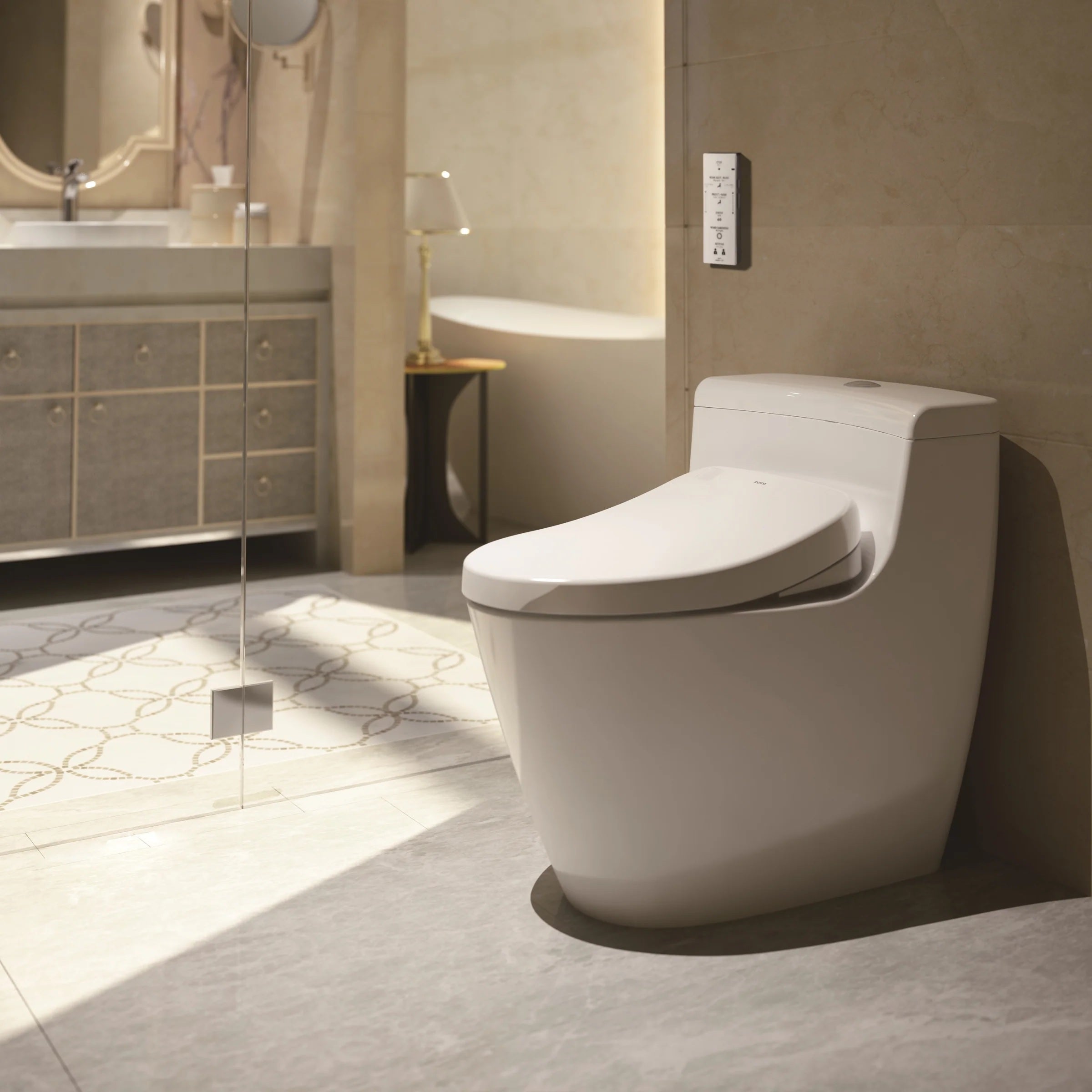 TOTO One Piece Toilet Suite with Washlet, Remote & S Connector