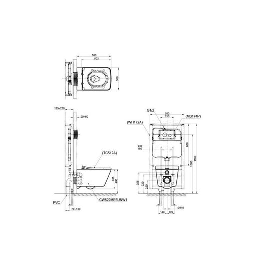 TOTO Contemporary II Wall Hung Toilet