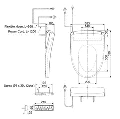 Toto S7 Washlet with Remote Control - Elongated Seat