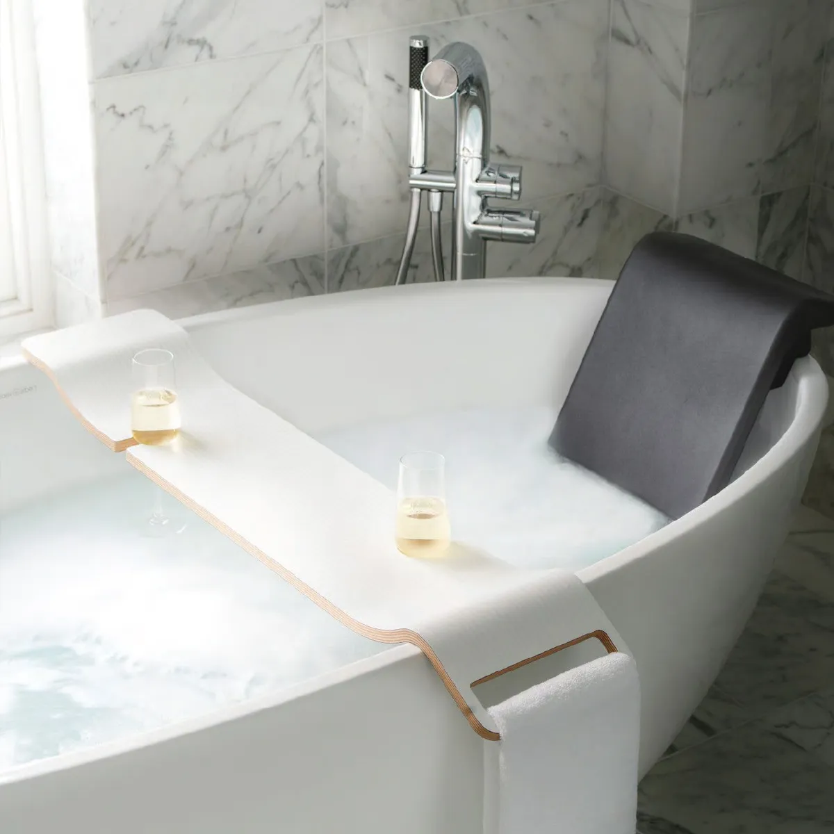 Victoria +Albert Tombolo 11 bath rack white lifestyle