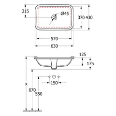 Villeroy & Boch Architectura 2.0 570 Oval Under Counter Basin