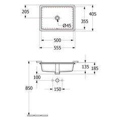 Villeroy & Boch Architectura 500 Rectangular Under Counter Basin