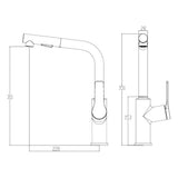 Villeroy & Boch Architectura S Kitchen Mixer + Pull Out Spray - Dimensions