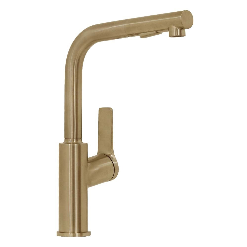 Villeroy & Boch Architectura S Kitchen Mixer + Pull Out Spray - Brushed Gold