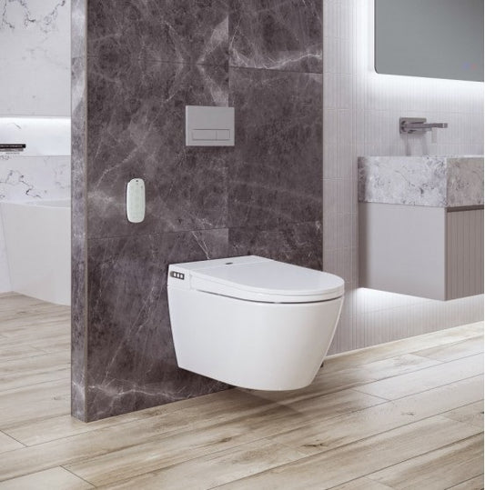 Argent Evo Wall Hung Smart Toilet System Package - Lifestyle