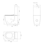 Arcisan SynergiiOne Back to Wall Toilet Suite - Dimensions