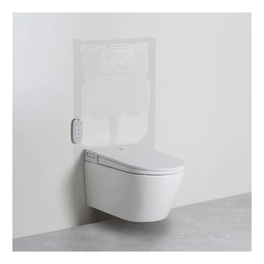 Argent Evo Wall Hung Smart Toilet System Package - Against Wall