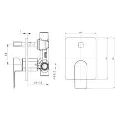 Argent Evoke Square Diverter Mixer