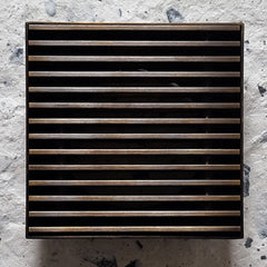 Bespoke Heelguard Square Floor Waste – Aged Brass