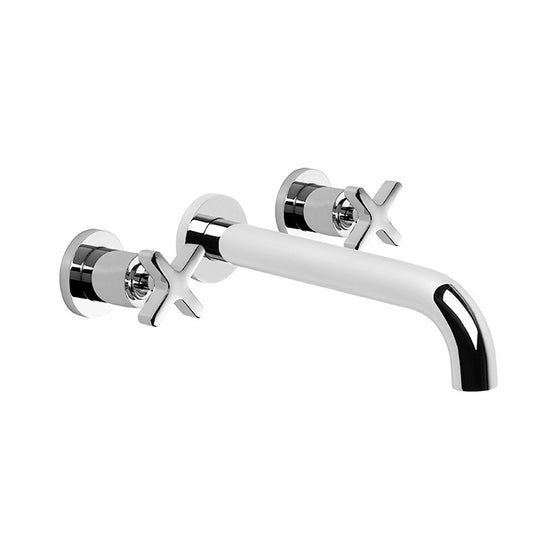 Brodware City Que Wall Mounted Tap Set - 200mm Spout - Cross Handles