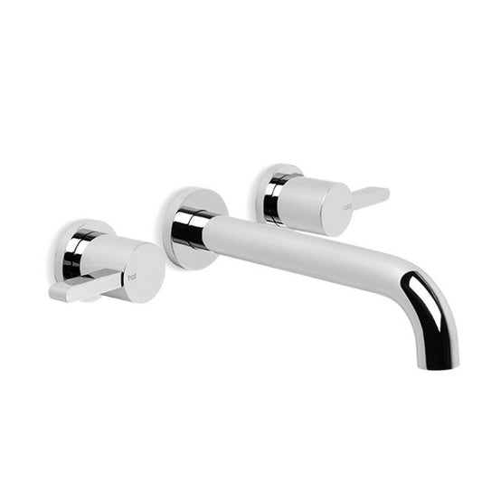 Brodware City Que Wall Mounted Tap Set - 200mm Spout - Metal Levers