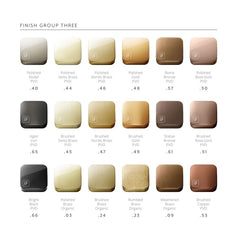 Brodware Finish Colour Chart - Group 3 Finishes