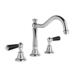 Brodware Neu England Bath Set -  Country Spout  - Black Levers