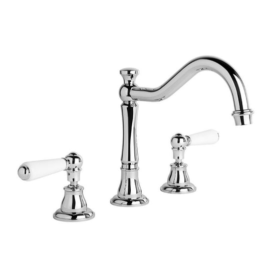 Brodware Neu England Bath Set -  Country Spout - White Levers