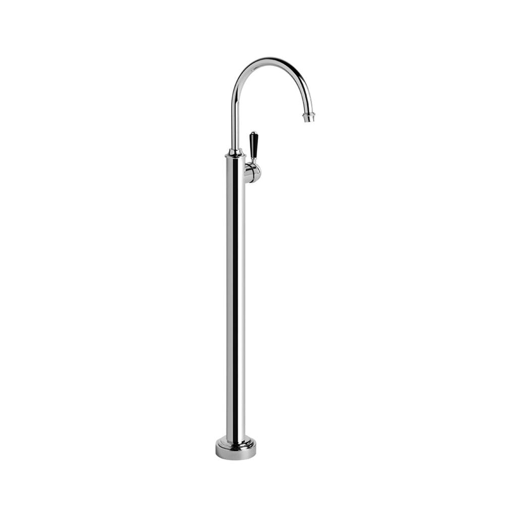 Brodware Neu England Floor Mounted Bath Mixer - Black Lever