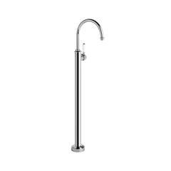 Brodware Neu England Floor Mounted Bath Mixer - White Lever