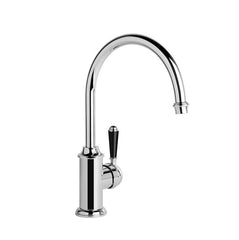 Brodware Neu England Kitchen Mixer - Gooseneck Spout - Black Lever