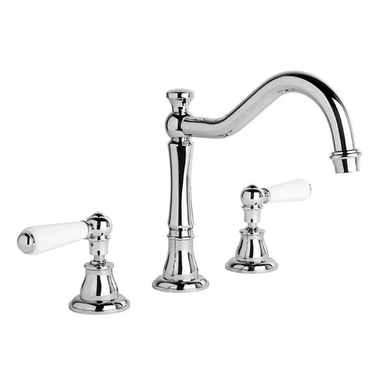 Brodware Neu England Kitchen Set - Country Spout - White Levers