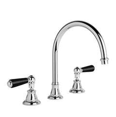 Brodware Neu England Kitchen Set - Gooseneck Spout - Metal Levers - Black Levers