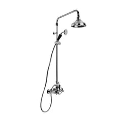 Brodware Neu England Shower Mixer Set - 150mm Rose - Black Levers