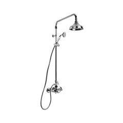 Brodware Neu England Shower Mixer Set - 150mm Rose - White Levers