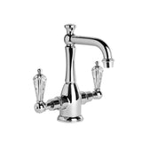 Brodware Neu England Twin Lever Basin Mixer - Country Spout - Kristall Handles