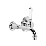 Brodware Neu England Wall Mixer Set - 170mm Spout - White Levers