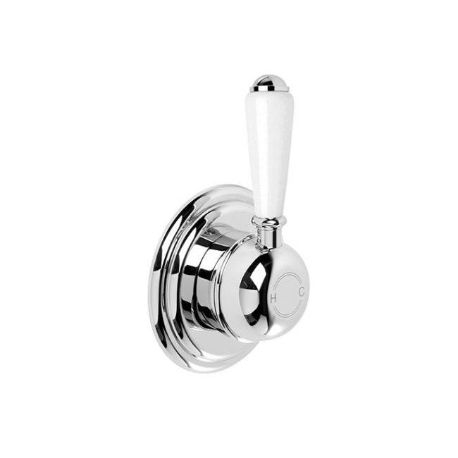 Brodware Neu England Wall Mixer - White Lever