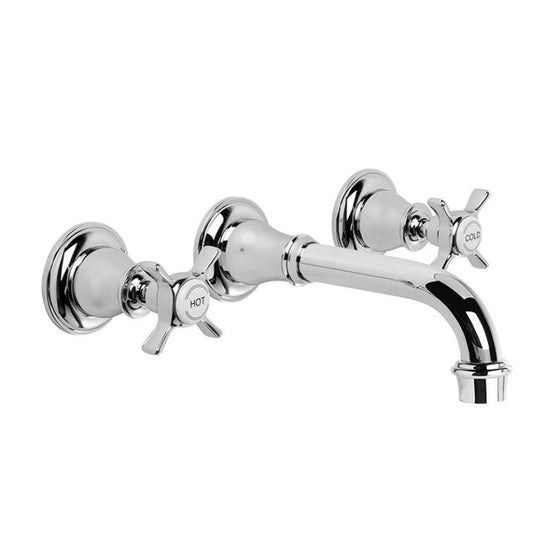 Brodware Neu England Wall Tap Set - 170mm Spout - Cross Handles