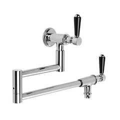 Brodware Winslow Kitchen Pot Filler - Black Porcelain Levers